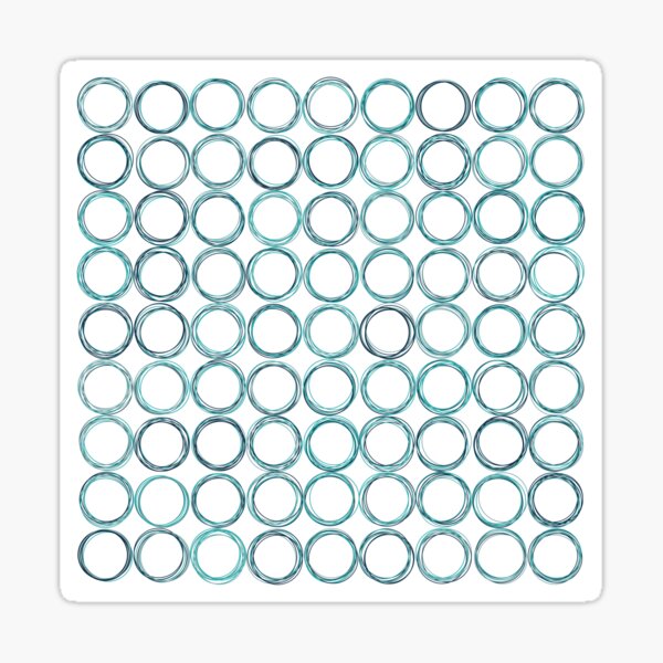 Blue circles, off-center Sticker