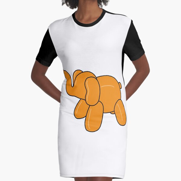 Balloon Elephant Graphic T-Shirt Dress