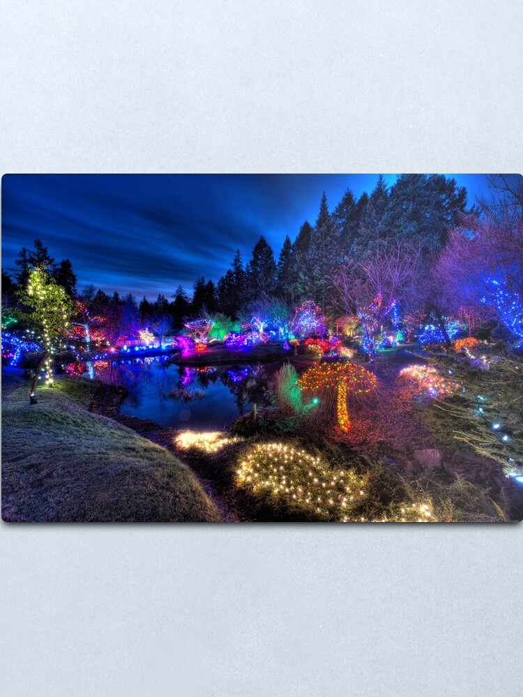 Alternate view of Japanese Garden Christmas Lights, Mayne Island, BC, 2013 Metal Print