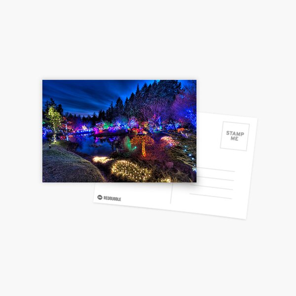 Japanese Garden Christmas Lights, Mayne Island, BC, 2013 Postcard