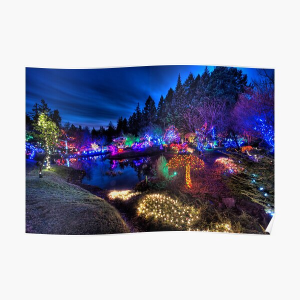 Japanese Garden Christmas Lights, Mayne Island, BC, 2013 Poster