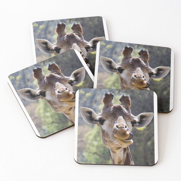 Item preview, Funny Giraffe Licking Her Face Photo designed and sold by TallOne-apparel.