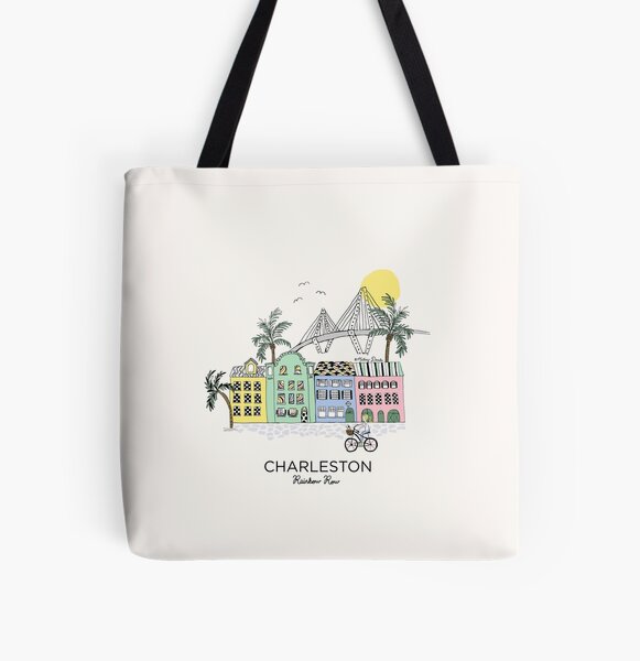 Charleston, SC, Green Circle Ombre Tote Bag