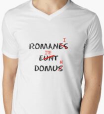 ROMANI ITE DOMUM Men's V-Neck T-Shirt