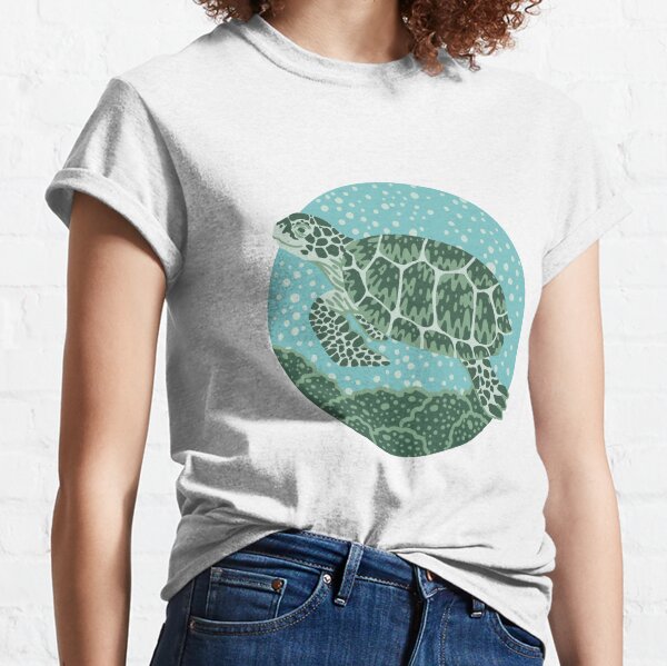 Loggerhead Sea Turtle T-Shirt [Water Camo] - Shark Zen