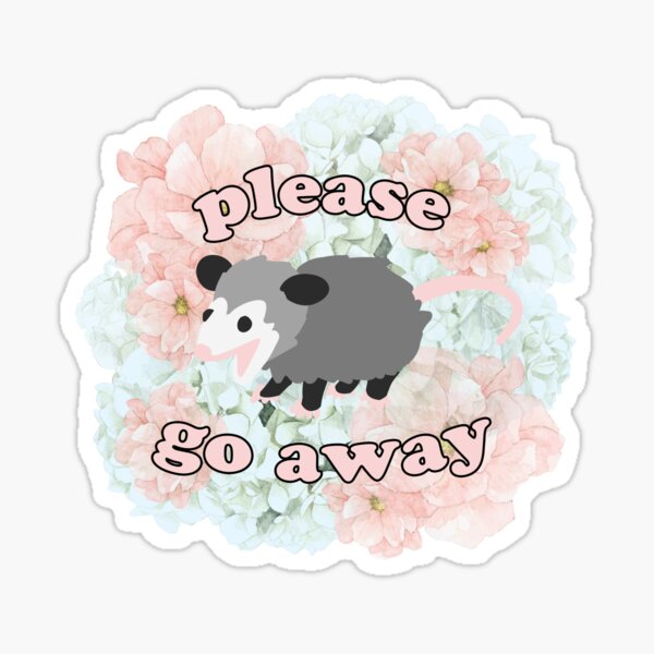 süßes Babyopossum sagt "bitte geh weg" (Blumenausgabe) Sticker
