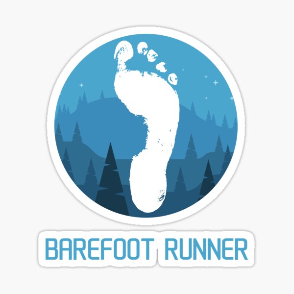 Barefoot runner - mountains Sticker