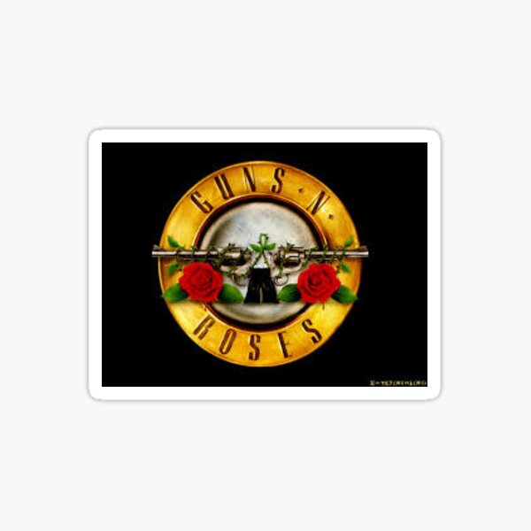 Pistolas y rosas, pegatina de banda Pegatina