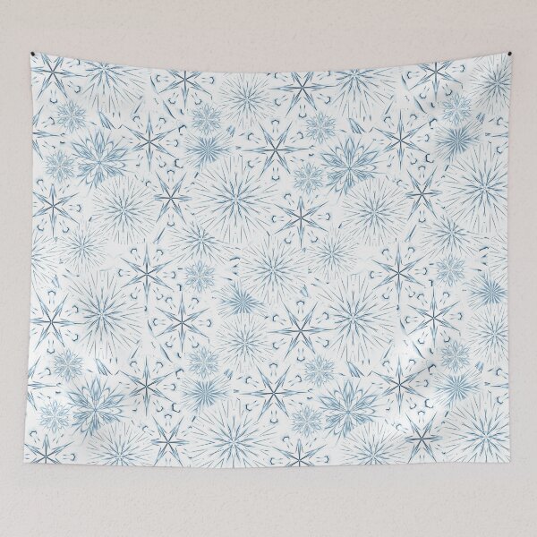 Item preview, Paynes Grey Color Mandala Geometric Pattern on While Background - brighter variation. designed and sold by wild.geranium.design.