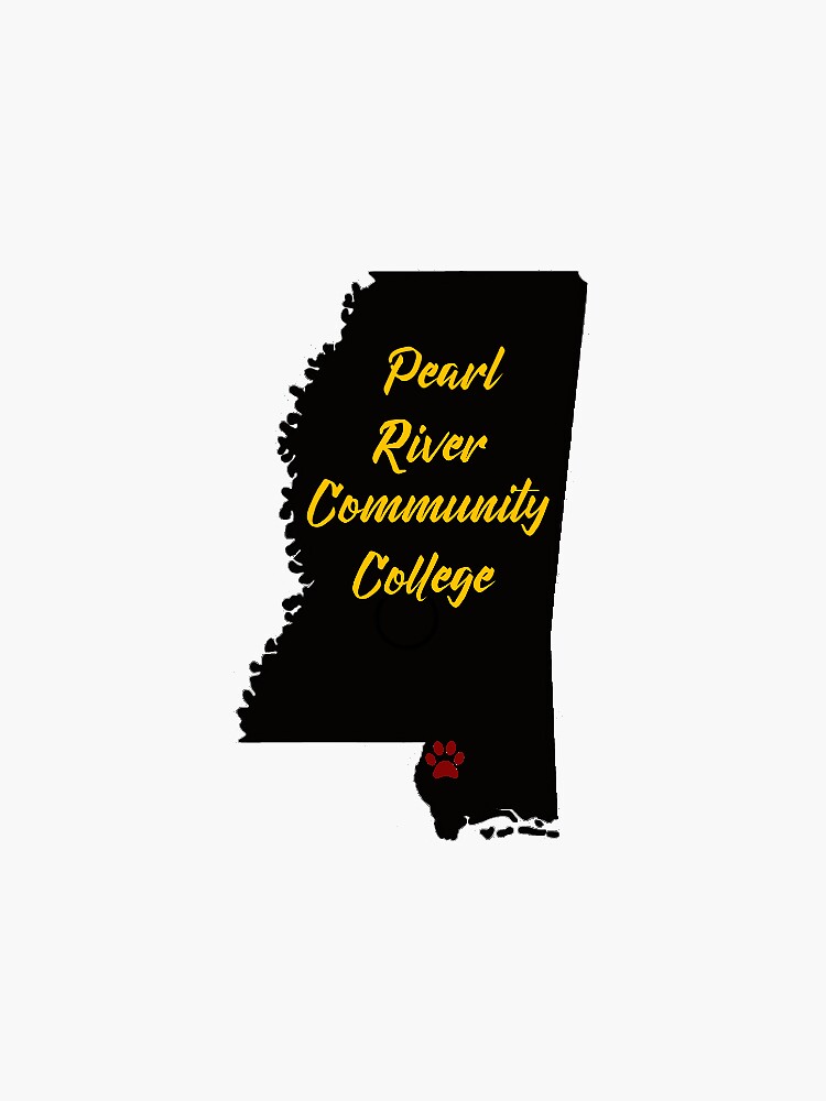 "Pearl River Community College Location Paw Print" Sticker for Sale by