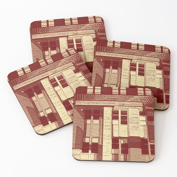 Item preview, DEEP RED AND CREAM SEPIA BUILDINGS GRAPHIC PHOTOGRAPH ART  designed and sold by Jane Holloway.