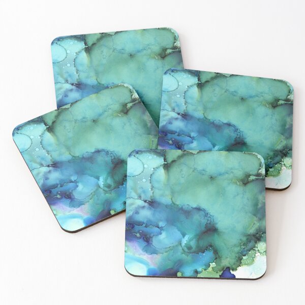 Item preview, Blue and green ink painting  designed and sold by Sue Zipkin.