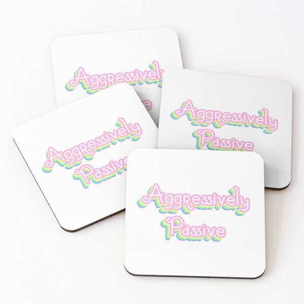 Item preview, Pastel Aggressively Passive funny introvert motto designed and sold by everything4eva.
