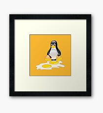 LINUX TUX PENGUIN TWINS SUNNYSIDE UP Framed Print