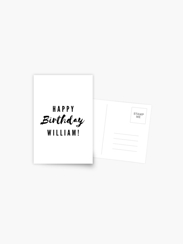 Carte Postale Joyeux Anniversaire William Par Creativetext Redbubble