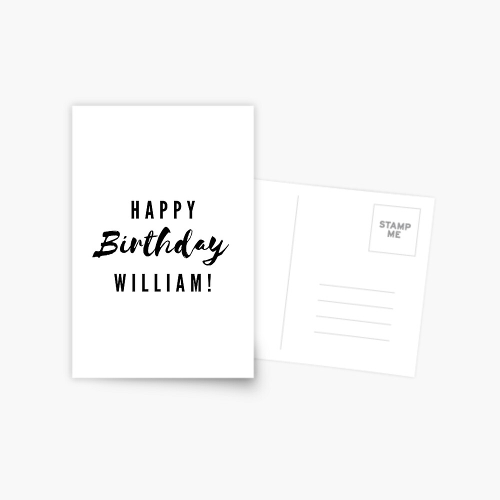 Carte Postale Joyeux Anniversaire William Par Creativetext Redbubble