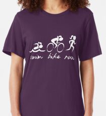 Swim bike Run Girl Slim Fit T-Shirt