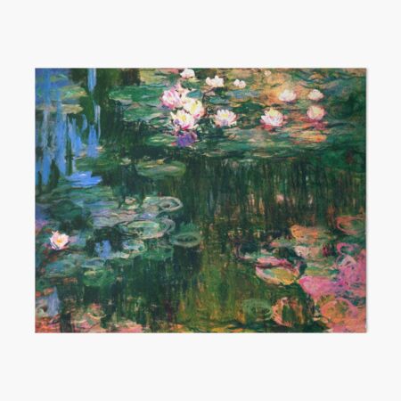 Claude Monet | Les Nymphéas Roses - Pink Water Lilies Art Board Print