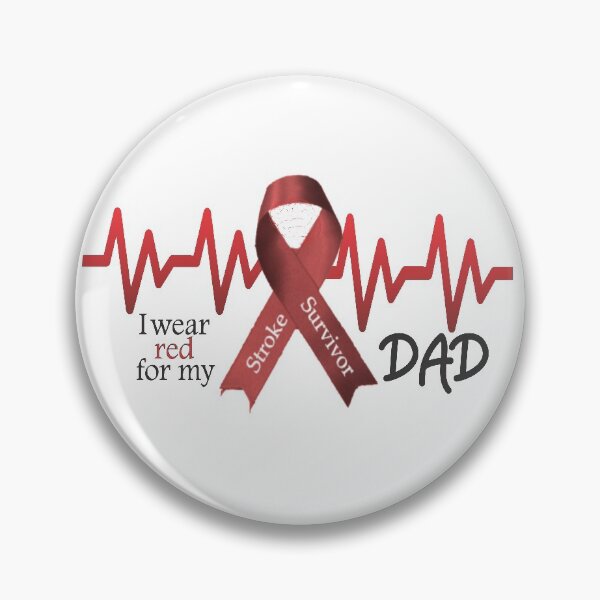 Item preview, Stroke Survivor I Wear Red For My Dad Red Ribbon Surviving a Stroke designed and sold by Hanlar.