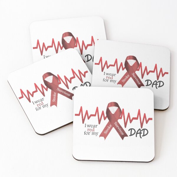 Item preview, Stroke Survivor I Wear Red For My Dad Red Ribbon Surviving a Stroke designed and sold by Hanlar.