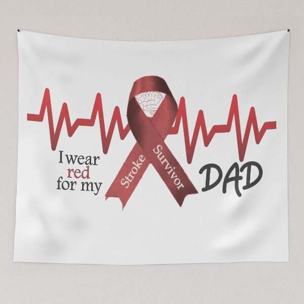 Item preview, Stroke Survivor I Wear Red For My Dad Red Ribbon Surviving a Stroke designed and sold by Hanlar.