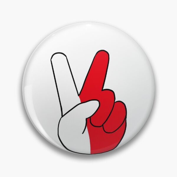 Item preview, Red and White Themed Peace Sign Hand designed and sold by Brookeo770.