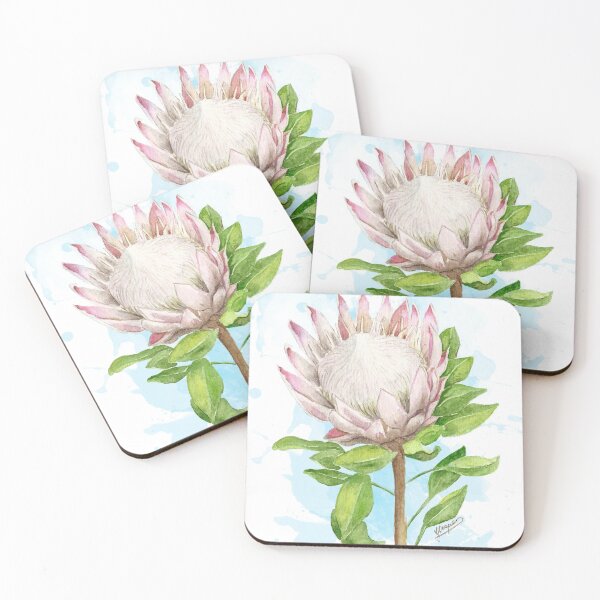Item preview, King Protea Flower in Watercolour designed and sold by Genevieve Cooper.