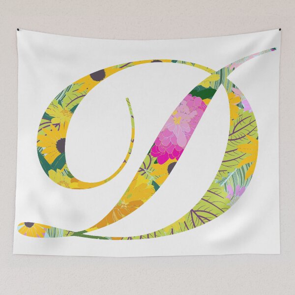 Item preview, Monogram Floral Cursive Letter D designed and sold by sporadicdoodlin.