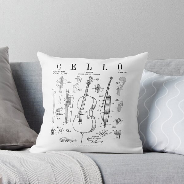 Item preview, Cello Vintage Patent Cellist Drawing Print designed and sold by GrandeDuc.
