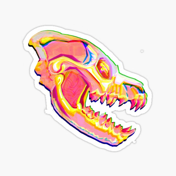 Item preview, Technicolor Hyena Skull designed and sold by -skulliosis.