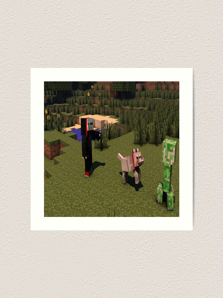 Minecraft Boy Creeper Minecraft World Angry Wolf Minecraft Galaxy Art Print By Kiri 311 Redbubble