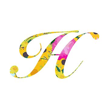 Monogram Floral Cursive Letter F Sticker for Sale by sporadicdoodlin