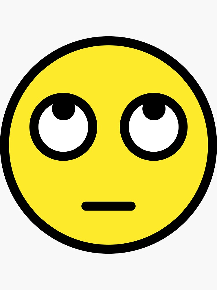 "Eye Roll Emoji Sticker" Sticker by EmojiWorld Redbubble