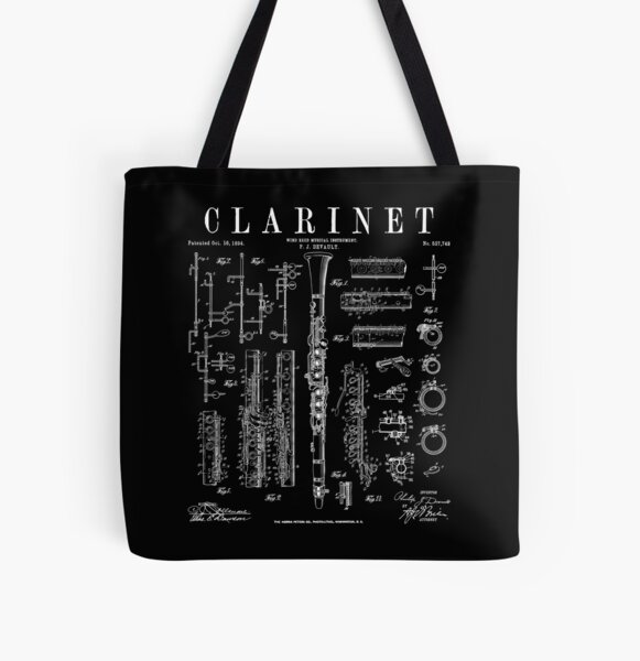 Aperçu de l'œuvre Dessin de clarinettiste breveté vintage de clarinette créée et vendue par GrandeDuc.
