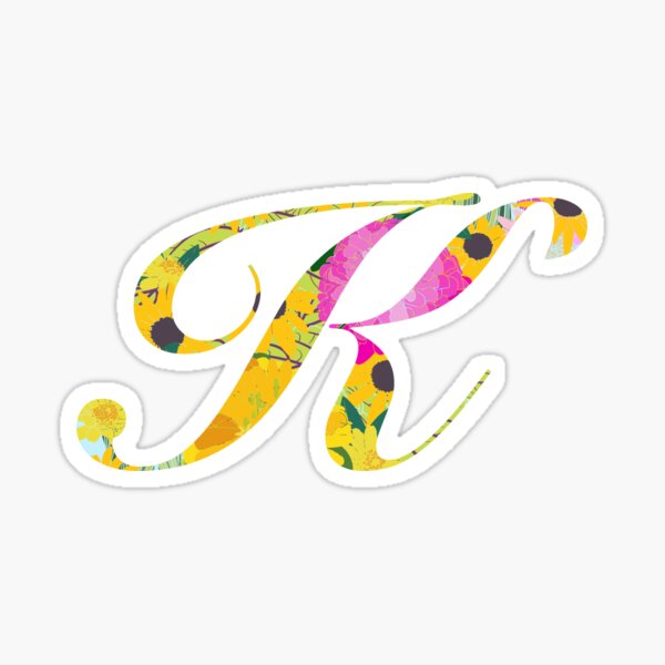 Monogram Floral Cursive Letter F Sticker for Sale by sporadicdoodlin