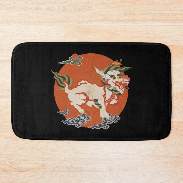 Item preview, Lion Dragon Riding on Auspicious Cloud Chinese Art Red Sun Background designed and sold by Wangfu-tees.