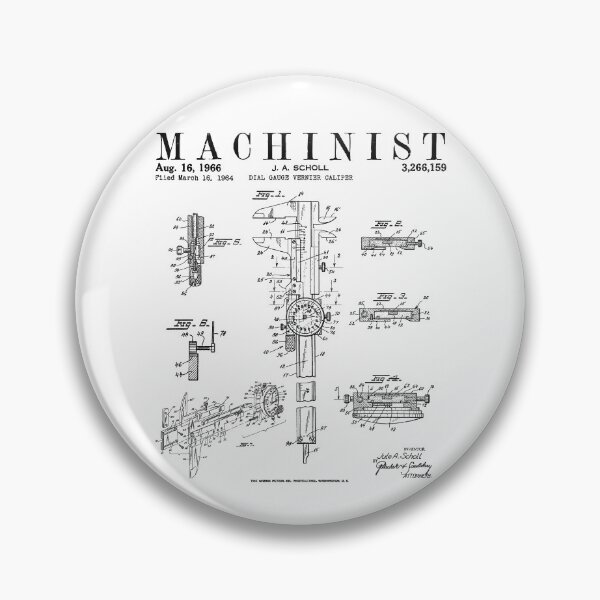 Item preview, Funny Machinist Vintage Dial Caliper Patent Print Drawing designed and sold by GrandeDuc.