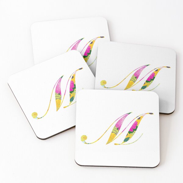 Aperçu de l'œuvre Lettre cursive florale monogramme M créée et vendue par sporadicdoodlin.