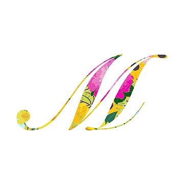 Monogram Floral Cursive Letter F Sticker for Sale by sporadicdoodlin