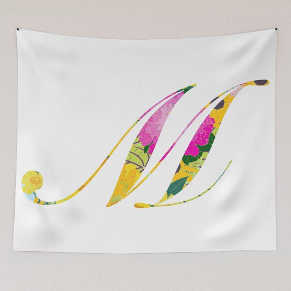 Item preview, Monogram Floral Cursive Letter M designed and sold by sporadicdoodlin.
