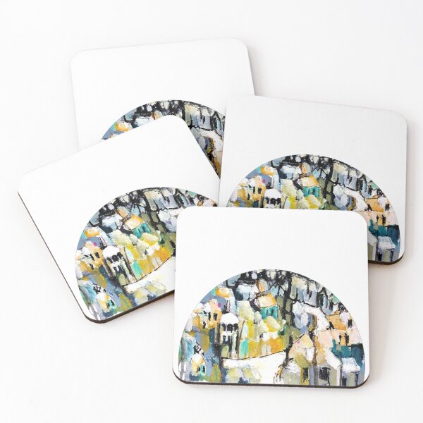 Item preview, Cubist Country Town designed and sold by GayleStoneArt.