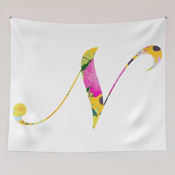 Item preview, Monogram Floral Cursive Letter N designed and sold by sporadicdoodlin.