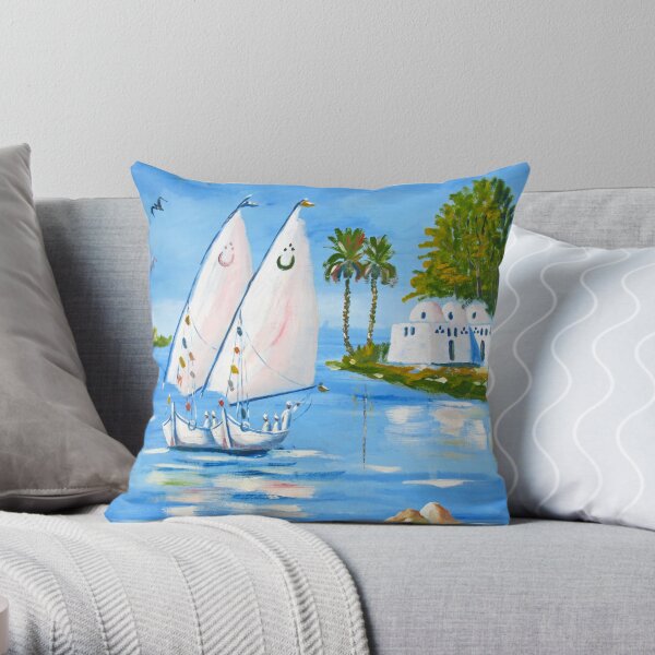 Feluccas on the Nile Throw Pillow