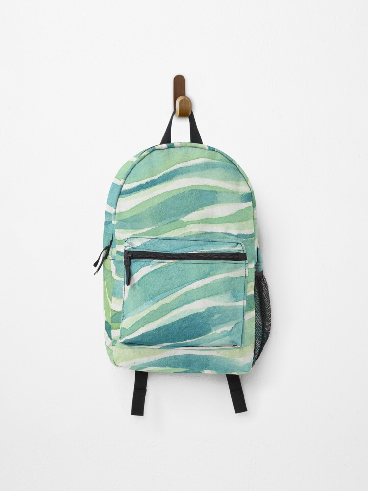 Thumbnail 1 of 3, Backpack, Blue Ocean Waves designed and sold by ebozzastudio.