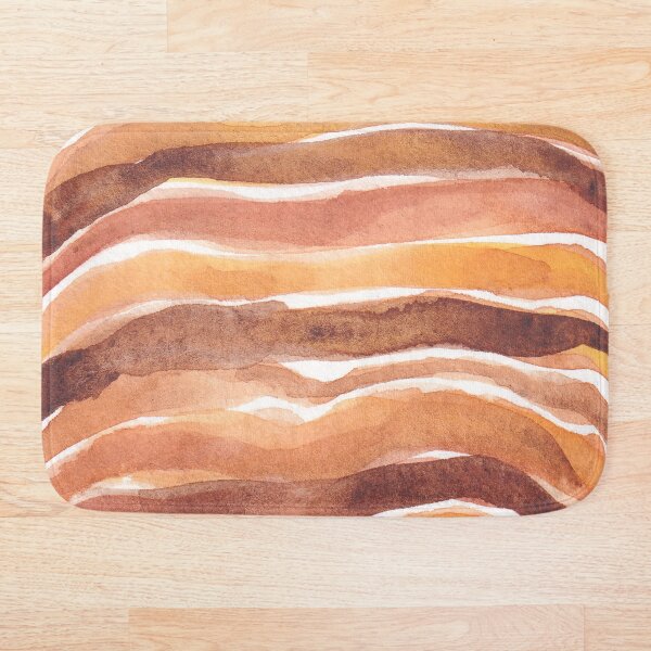Tiger animal print_hand painted watercolour Bath Mat
