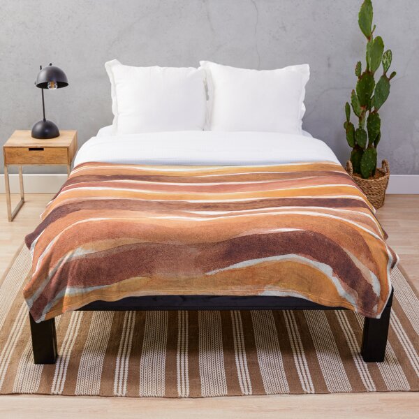 Tiger animal print_hand painted watercolour Throw Blanket