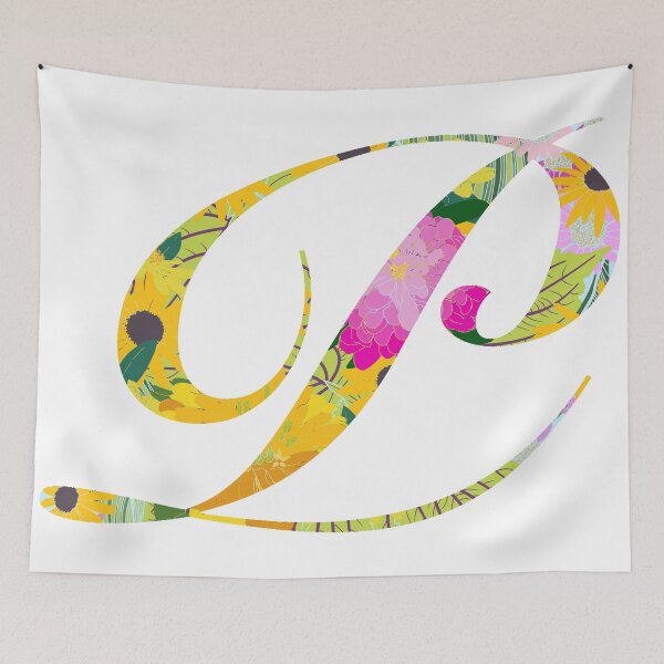 Item preview, Monogram Floral Cursive Letter P designed and sold by sporadicdoodlin.