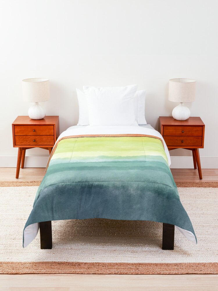Alternate view of Retro breeze _ watercolour Comforter