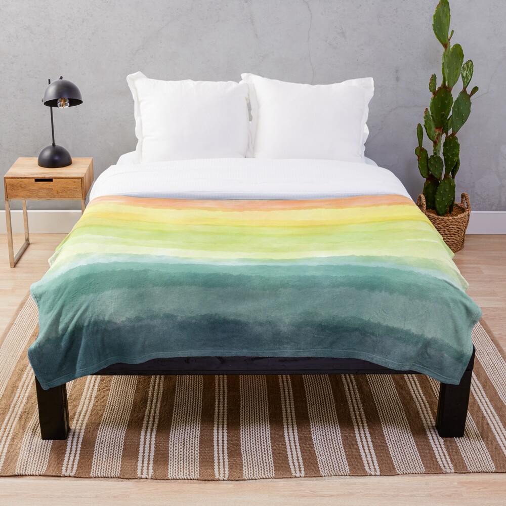 Retro breeze _ watercolour Throw Blanket