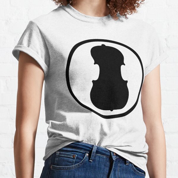 Violin in Circle | Black Classic T-Shirt